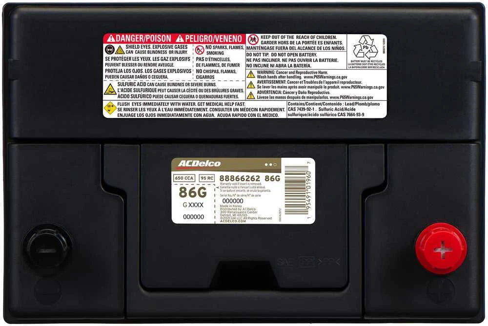 Vehicle Battery-42 Month Warranty High Reserve ACDelco 86G