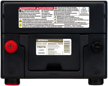 GM Chevrolet 5.0 Vehicle Battery-42 Month Warranty High Reserve ACDelco 75DTG