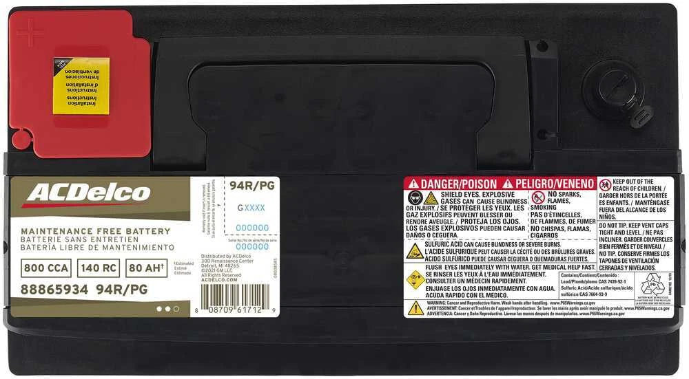 GMC Chevy 5.3/4.8/6.0 Vehicle Battery-42 Month Warranty Hi Reserve ACDelco 94R/PG